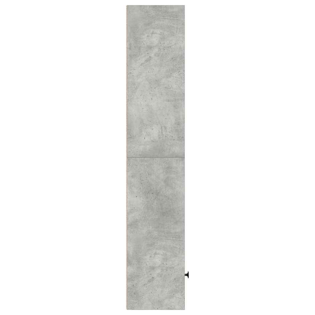 Βιβλιοθήκη Γκρι Σκυροδέματος 31x24x127 εκ. Επεξεργ. Ξύλο