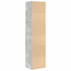 Βιβλιοθήκη Γκρι Σκυροδέματος 31x24x127 εκ. Επεξεργ. Ξύλο