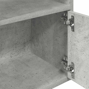 Βιβλιοθήκη Γκρι Σκυροδέματος 31x24x127 εκ. Επεξεργ. Ξύλο