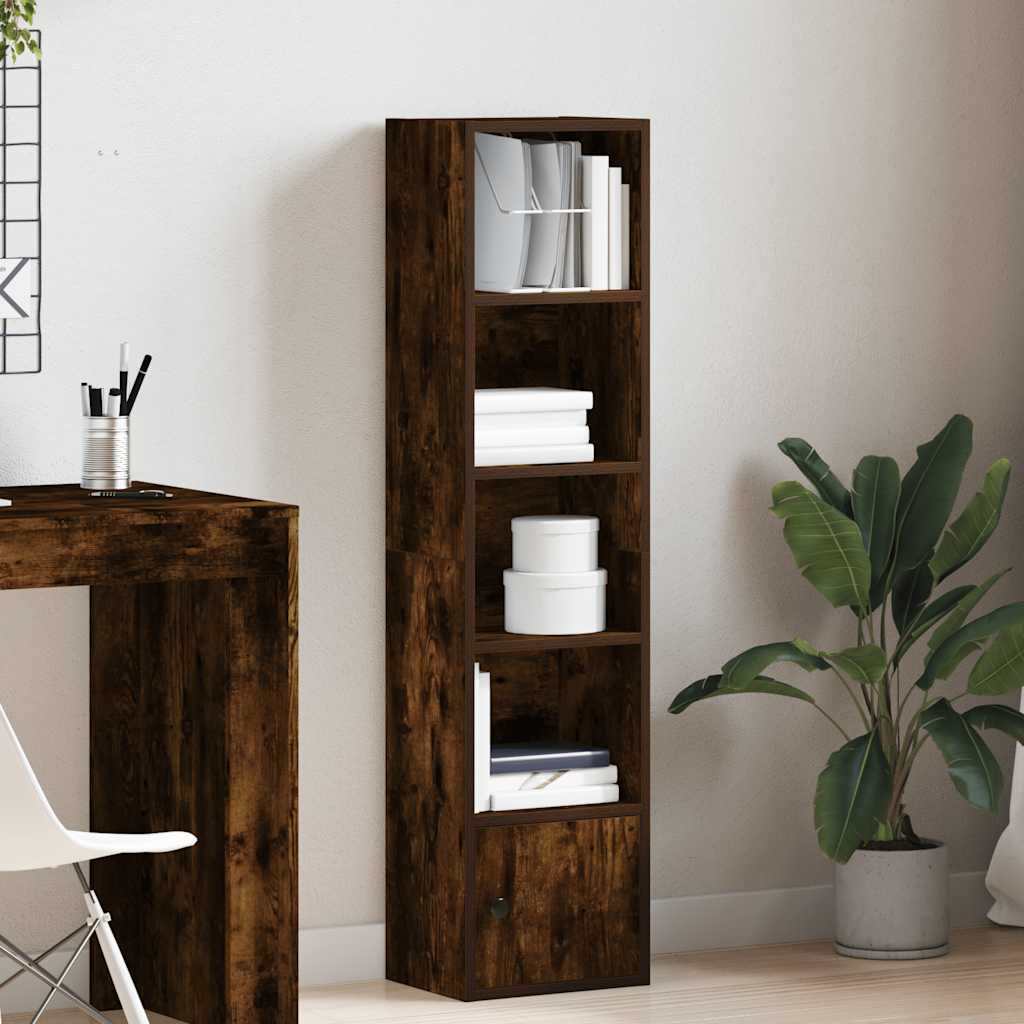 Βιβλιοθήκη Καπνιστή Δρυς 31x24x127 εκ. από Επεξεργασμένο Ξύλο