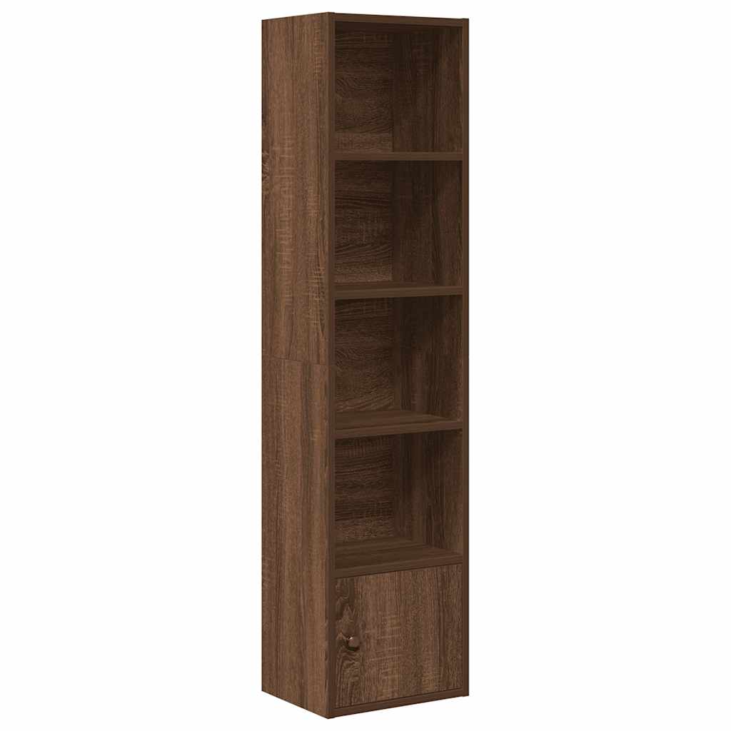 Βιβλιοθήκη Καφέ Δρυς 31x24x127 εκ. από Επεξεργασμένο Ξύλο - Pakobazaar