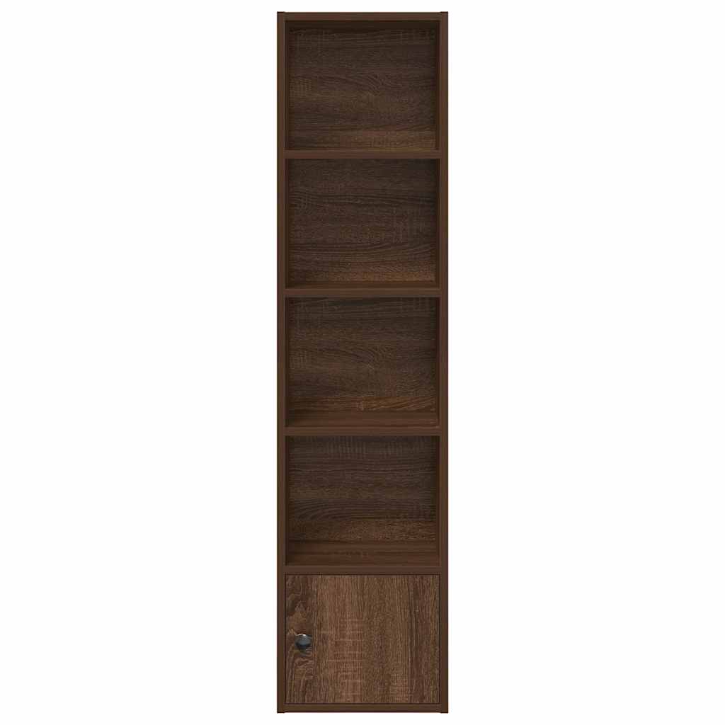 Βιβλιοθήκη Καφέ Δρυς 31x24x127 εκ. από Επεξεργασμένο Ξύλο - Pakobazaar