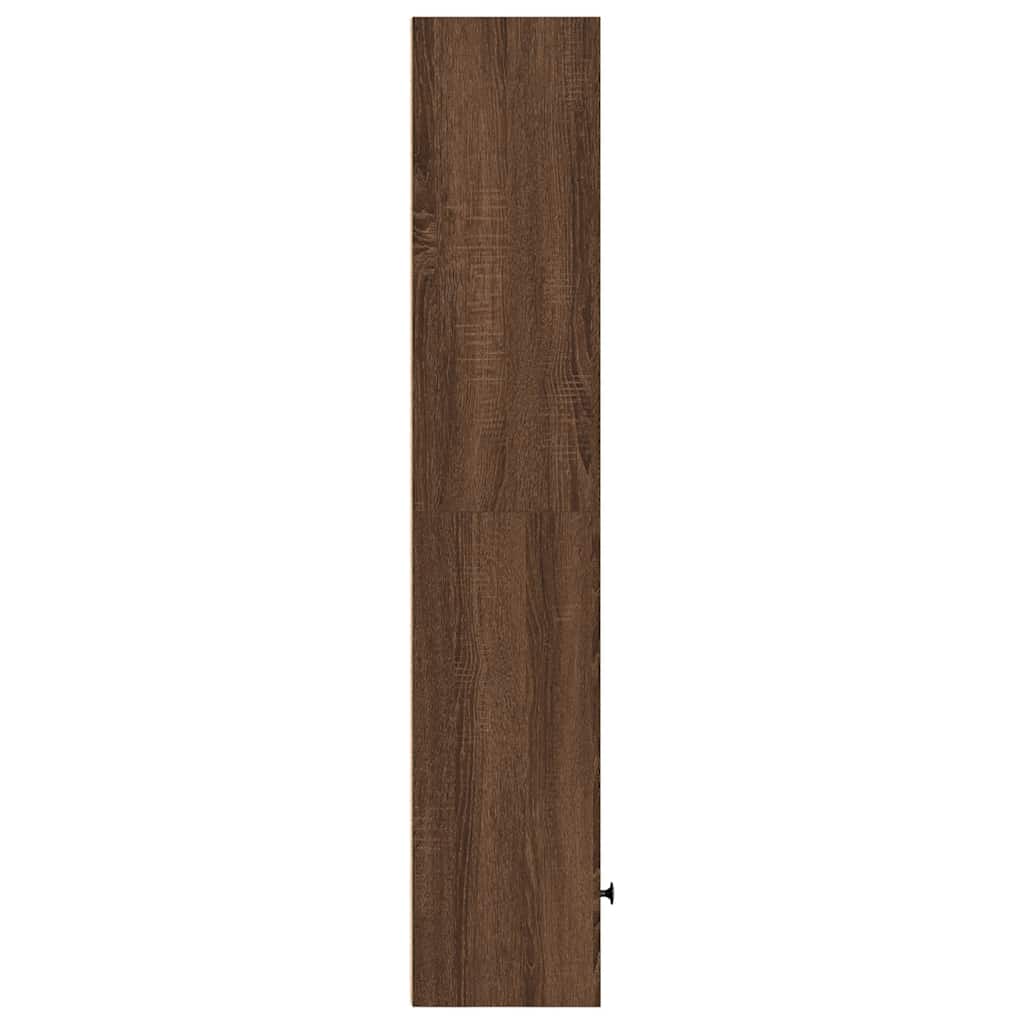 Βιβλιοθήκη Καφέ Δρυς 31x24x127 εκ. από Επεξεργασμένο Ξύλο - Pakobazaar