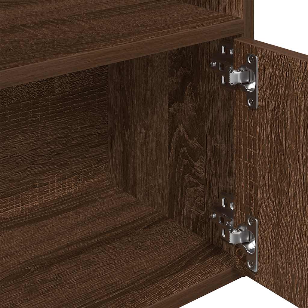 Βιβλιοθήκη Καφέ Δρυς 31x24x127 εκ. από Επεξεργασμένο Ξύλο - Pakobazaar