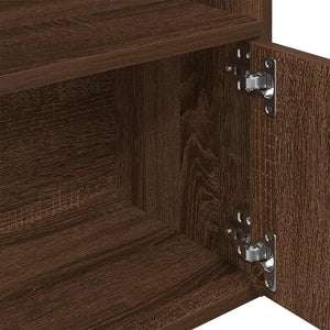 Βιβλιοθήκη Καφέ Δρυς 31x24x127 εκ. από Επεξεργασμένο Ξύλο - Pakobazaar
