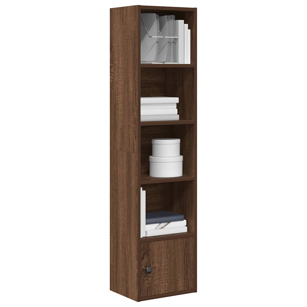 Βιβλιοθήκη Καφέ Δρυς 31x24x127 εκ. από Επεξεργασμένο Ξύλο - Pakobazaar