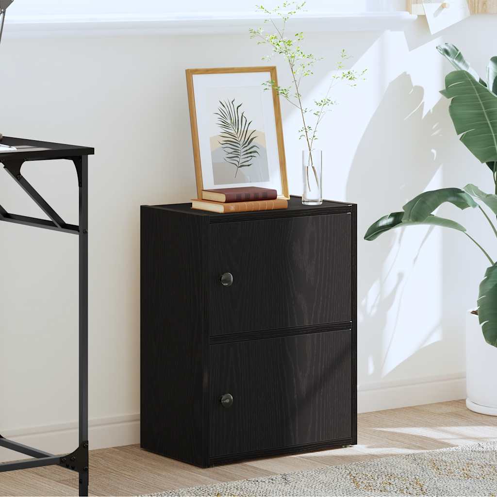 Βιβλιοθήκη Μαύρη Δρυς 40x24x52 εκ. Κατασκευασμένο ξύλο - Pakobazaar