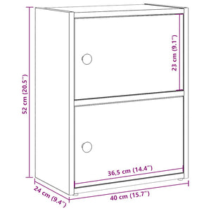 Βιβλιοθήκη Μαύρη Δρυς 40x24x52 εκ. Κατασκευασμένο ξύλο - Pakobazaar