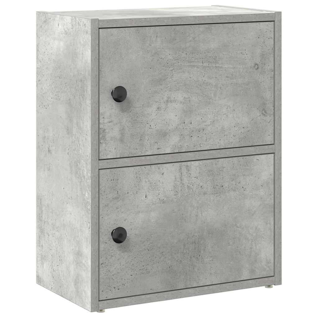 Βιβλιοθήκη Γκρι Σκυροδέματος 40x24x52 εκ. Επεξεργ. Ξύλο - Pakobazaar