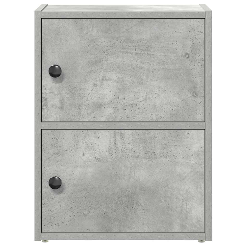 Βιβλιοθήκη Γκρι Σκυροδέματος 40x24x52 εκ. Επεξεργ. Ξύλο - Pakobazaar