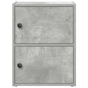 Βιβλιοθήκη Γκρι Σκυροδέματος 40x24x52 εκ. Επεξεργ. Ξύλο - Pakobazaar