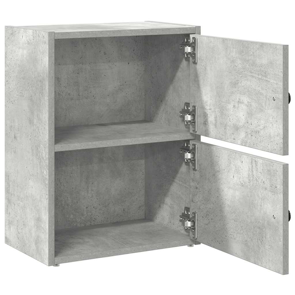 Βιβλιοθήκη Γκρι Σκυροδέματος 40x24x52 εκ. Επεξεργ. Ξύλο - Pakobazaar