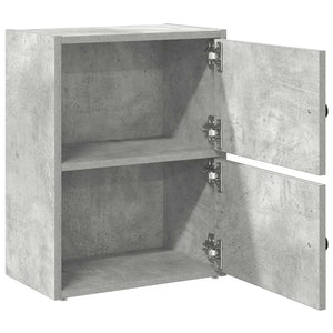 Βιβλιοθήκη Γκρι Σκυροδέματος 40x24x52 εκ. Επεξεργ. Ξύλο - Pakobazaar
