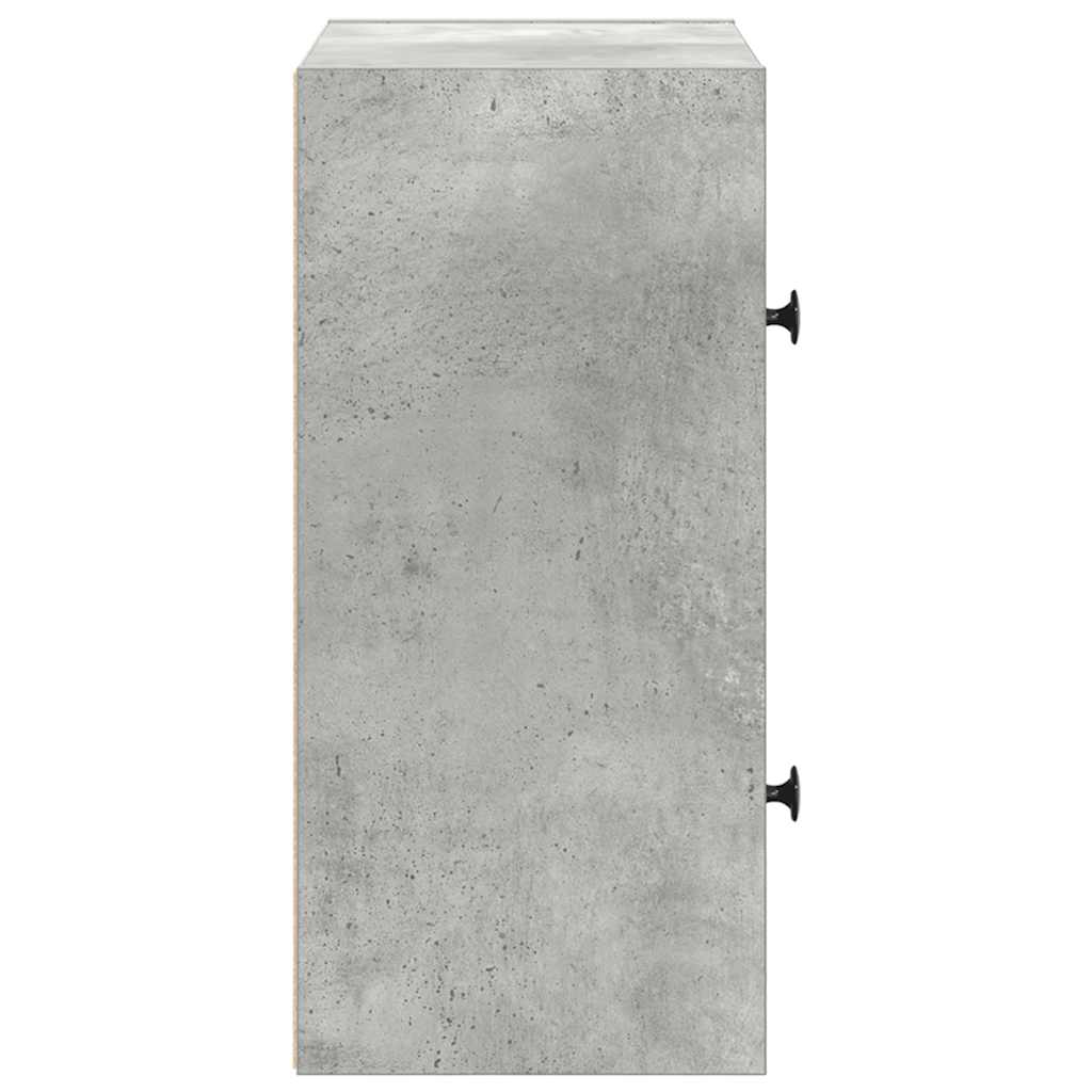 Βιβλιοθήκη Γκρι Σκυροδέματος 40x24x52 εκ. Επεξεργ. Ξύλο - Pakobazaar