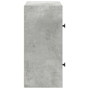 Βιβλιοθήκη Γκρι Σκυροδέματος 40x24x52 εκ. Επεξεργ. Ξύλο - Pakobazaar