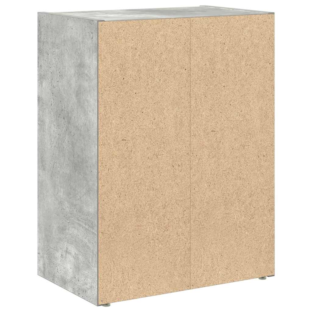 Βιβλιοθήκη Γκρι Σκυροδέματος 40x24x52 εκ. Επεξεργ. Ξύλο - Pakobazaar