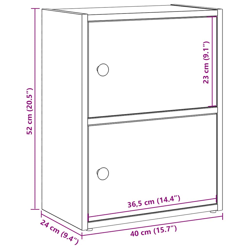 Βιβλιοθήκη Καπνιστή Δρυς 40x24x52 εκ. από Επεξεργασμένο Ξύλο