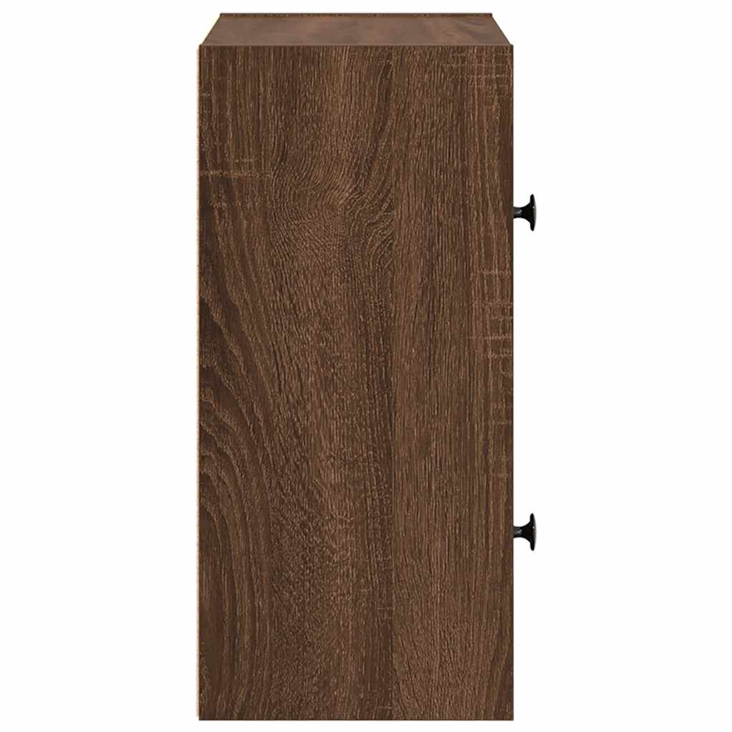 Βιβλιοθήκη Καφέ Δρυς 40x24x52 εκ. από Επεξεργασμένο Ξύλο