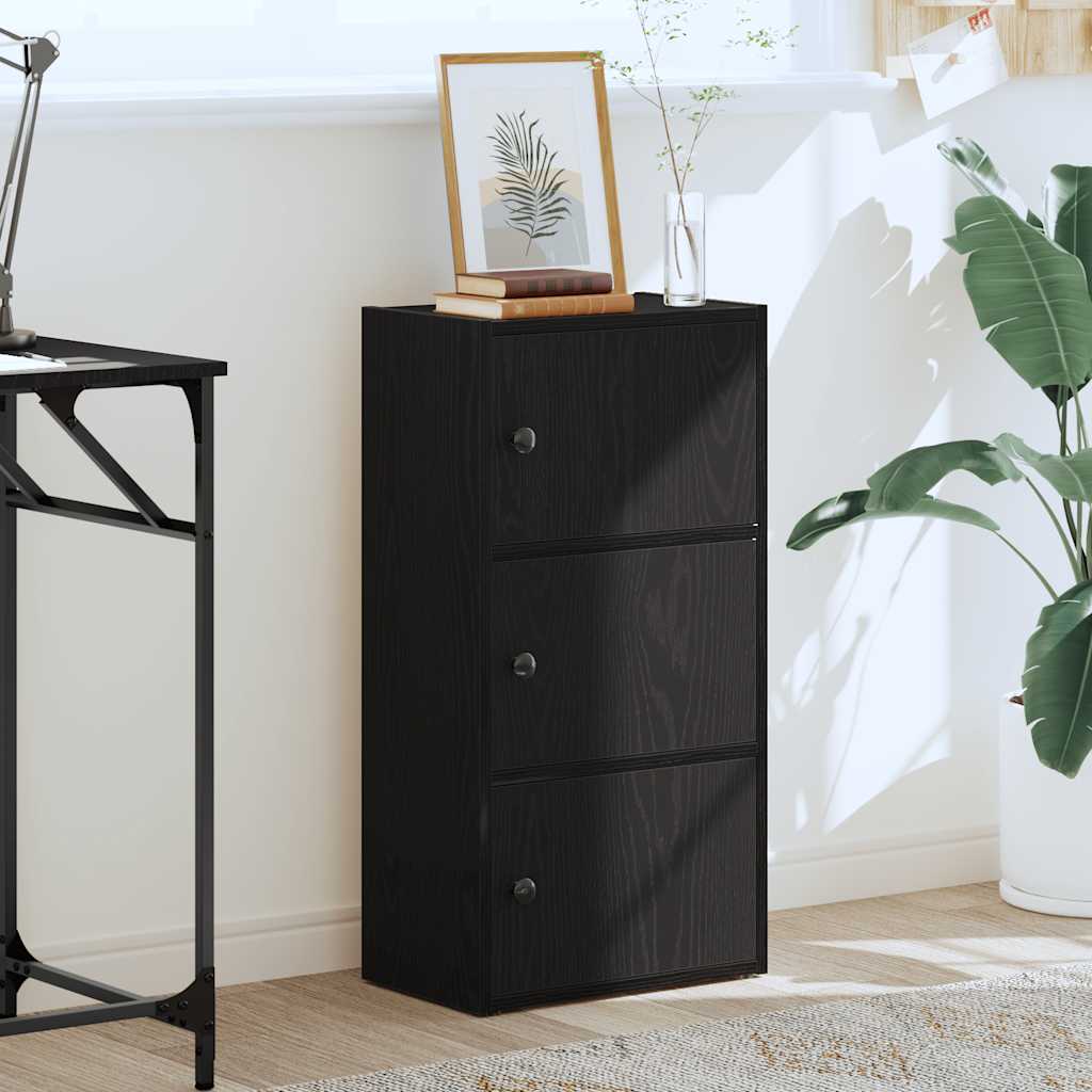 Βιβλιοθήκη Μαύρη Δρυς 40x24x77 εκ. Κατασκευασμένο ξύλο - Pakobazaar