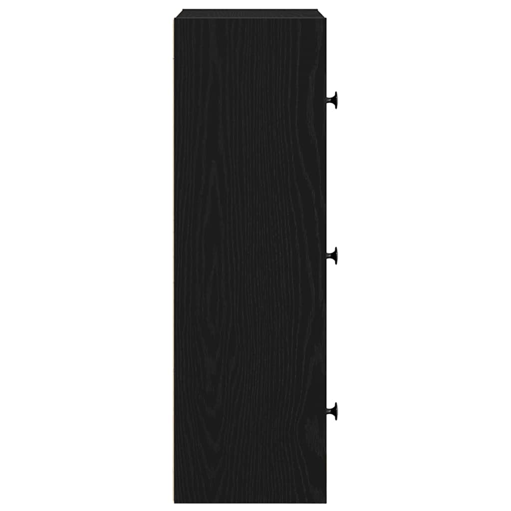 Βιβλιοθήκη Μαύρη Δρυς 40x24x77 εκ. Κατασκευασμένο ξύλο - Pakobazaar
