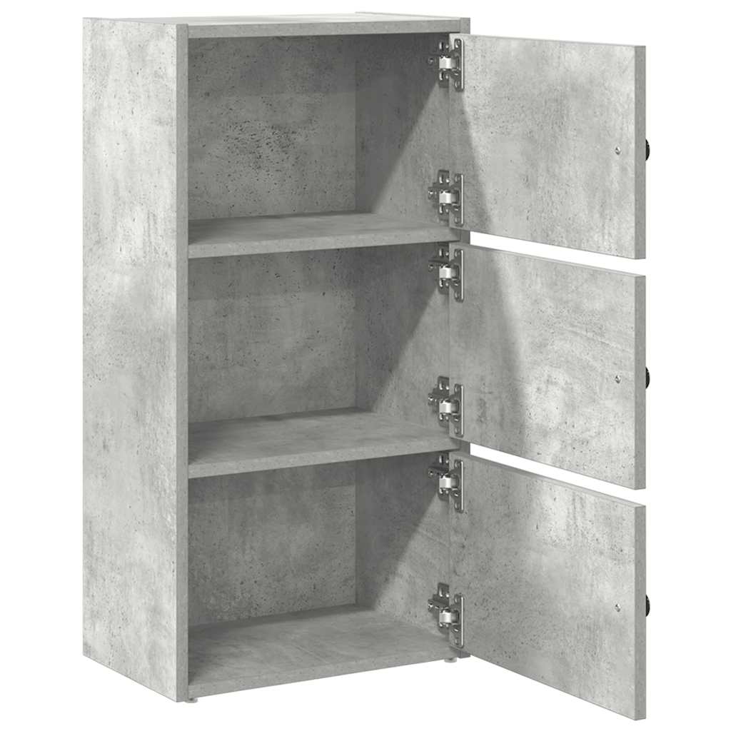 Βιβλιοθήκη Γκρι Σκυροδέματος 40x24x77 εκ. Επεξεργ. Ξύλο