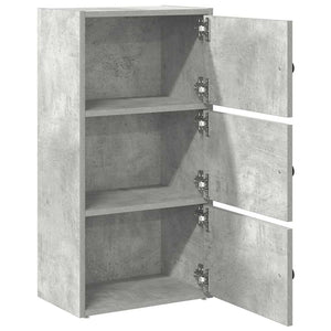Βιβλιοθήκη Γκρι Σκυροδέματος 40x24x77 εκ. Επεξεργ. Ξύλο