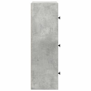 Βιβλιοθήκη Γκρι Σκυροδέματος 40x24x77 εκ. Επεξεργ. Ξύλο