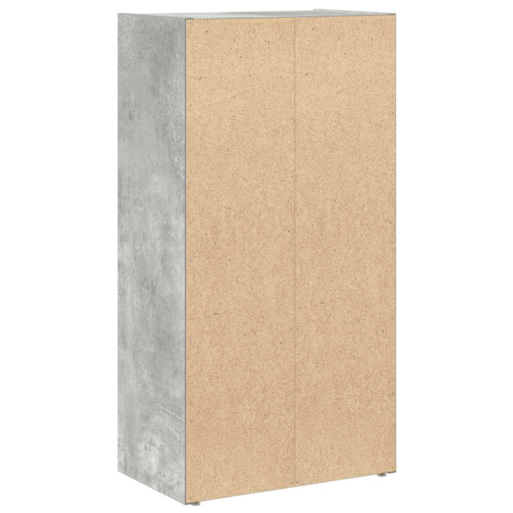 Βιβλιοθήκη Γκρι Σκυροδέματος 40x24x77 εκ. Επεξεργ. Ξύλο