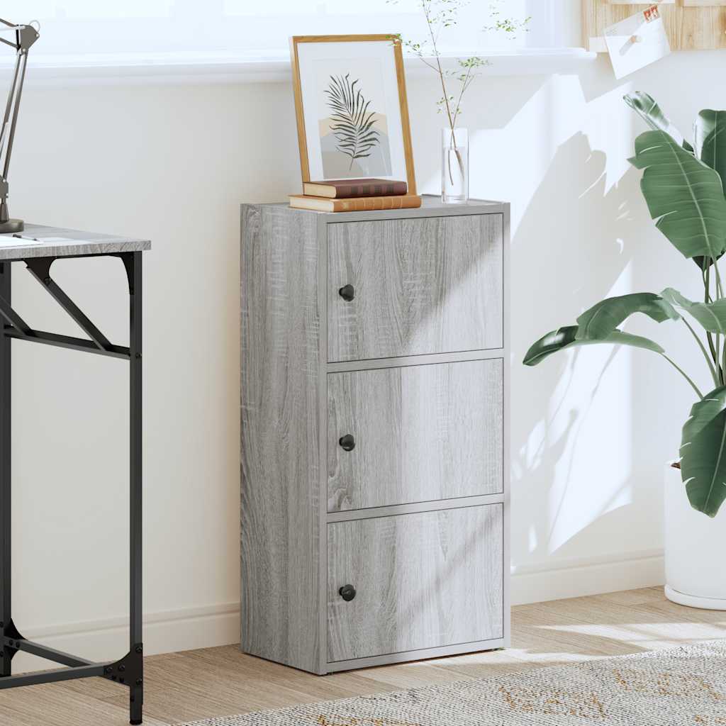 Βιβλιοθήκη Γκρι Sonoma 40x24x77 εκ. από Επεξεργασμένο Ξύλο