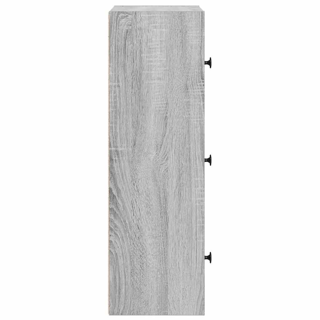 Βιβλιοθήκη Γκρι Sonoma 40x24x77 εκ. από Επεξεργασμένο Ξύλο