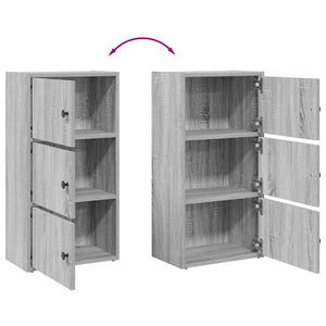 Βιβλιοθήκη Γκρι Sonoma 40x24x77 εκ. από Επεξεργασμένο Ξύλο