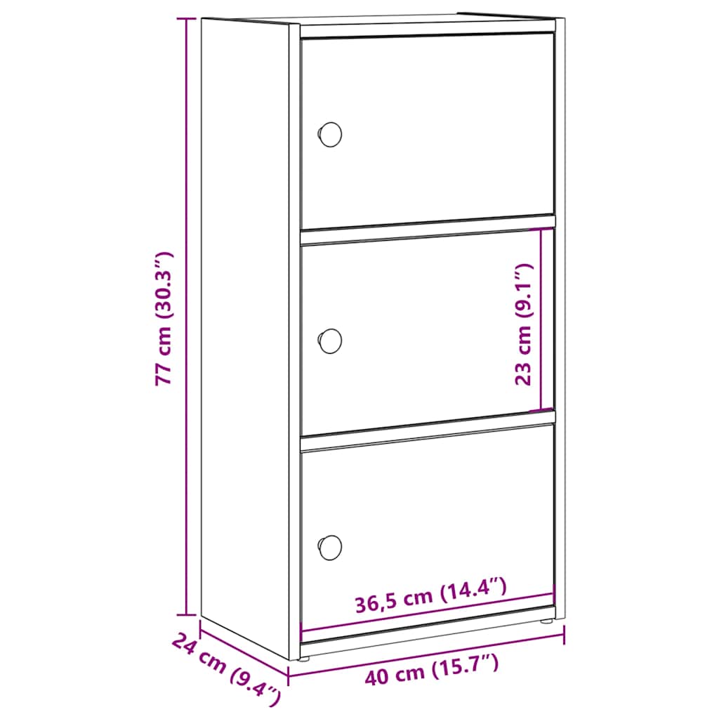 Βιβλιοθήκη Καφέ Δρυς 40x24x77 εκ. από Επεξεργασμένο Ξύλο