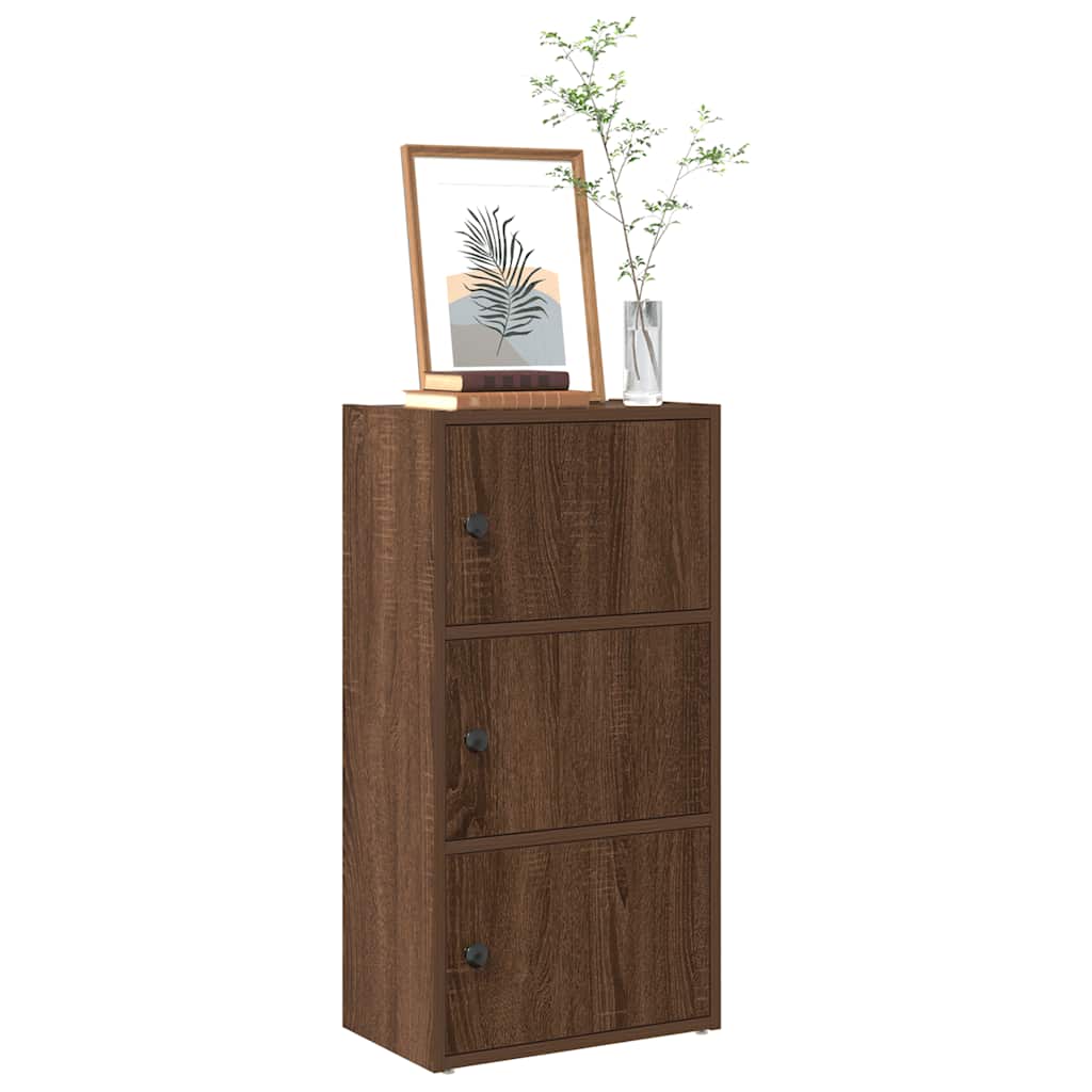 Βιβλιοθήκη Καφέ Δρυς 40x24x77 εκ. από Επεξεργασμένο Ξύλο