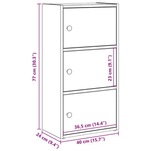Βιβλιοθήκη Αρτισιανή Δρυς 40x24x77 εκ. Επεξ. Ξύλο - Pakobazaar