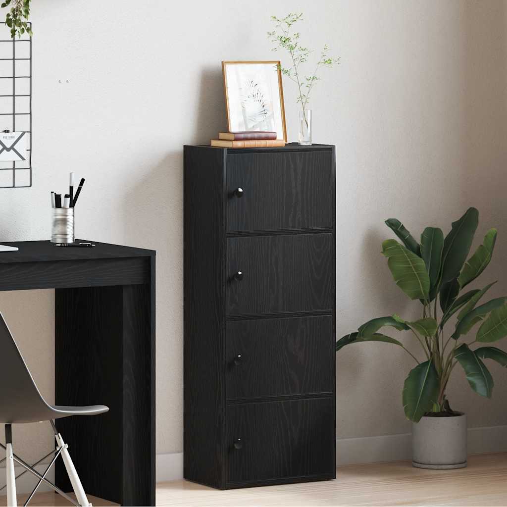 Βιβλιοθήκη Μαύρη Δρυς 40x24x102 εκ. Κατασκευασμένο ξύλο