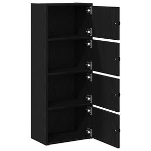 Βιβλιοθήκη Μαύρη Δρυς 40x24x102 εκ. Κατασκευασμένο ξύλο
