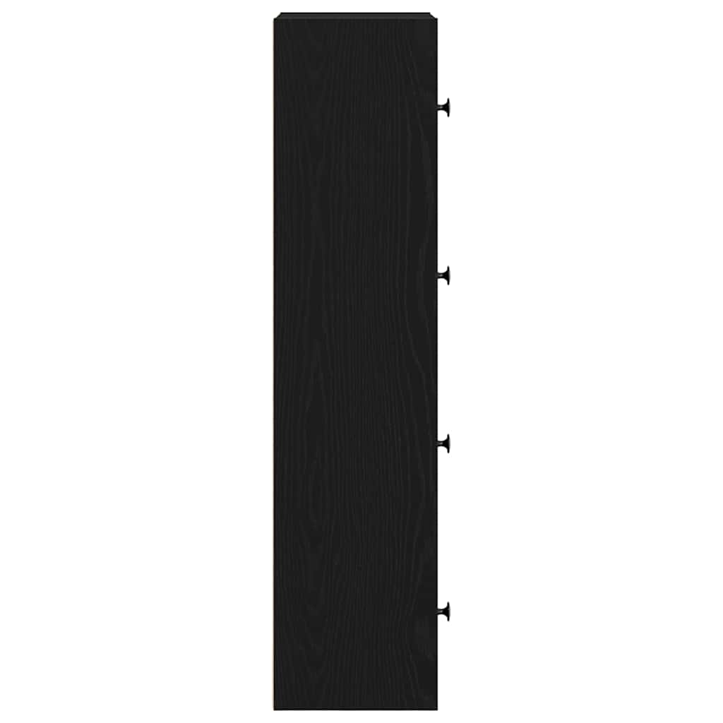 Βιβλιοθήκη Μαύρη Δρυς 40x24x102 εκ. Κατασκευασμένο ξύλο