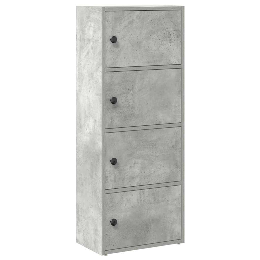 Βιβλιοθήκη Γκρι Σκυροδέματος 40x24x102 εκ. Επεξεργ. Ξύλο - Pakobazaar