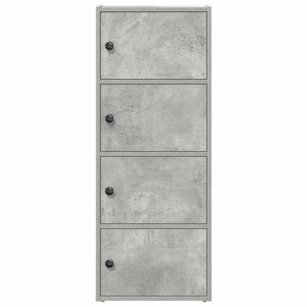 Βιβλιοθήκη Γκρι Σκυροδέματος 40x24x102 εκ. Επεξεργ. Ξύλο - Pakobazaar