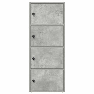 Βιβλιοθήκη Γκρι Σκυροδέματος 40x24x102 εκ. Επεξεργ. Ξύλο - Pakobazaar