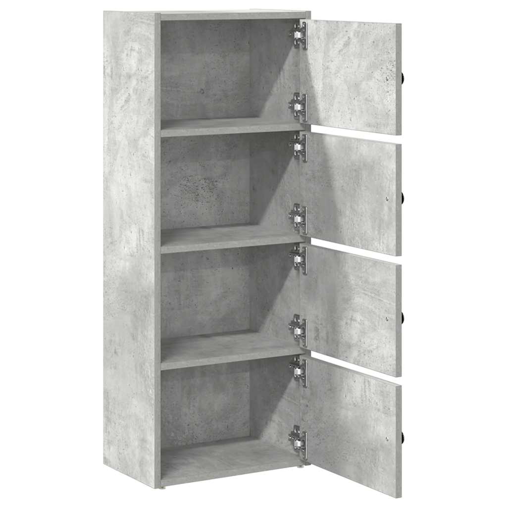 Βιβλιοθήκη Γκρι Σκυροδέματος 40x24x102 εκ. Επεξεργ. Ξύλο - Pakobazaar