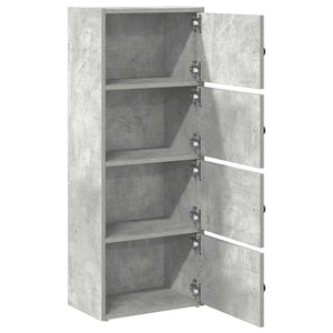 Βιβλιοθήκη Γκρι Σκυροδέματος 40x24x102 εκ. Επεξεργ. Ξύλο - Pakobazaar