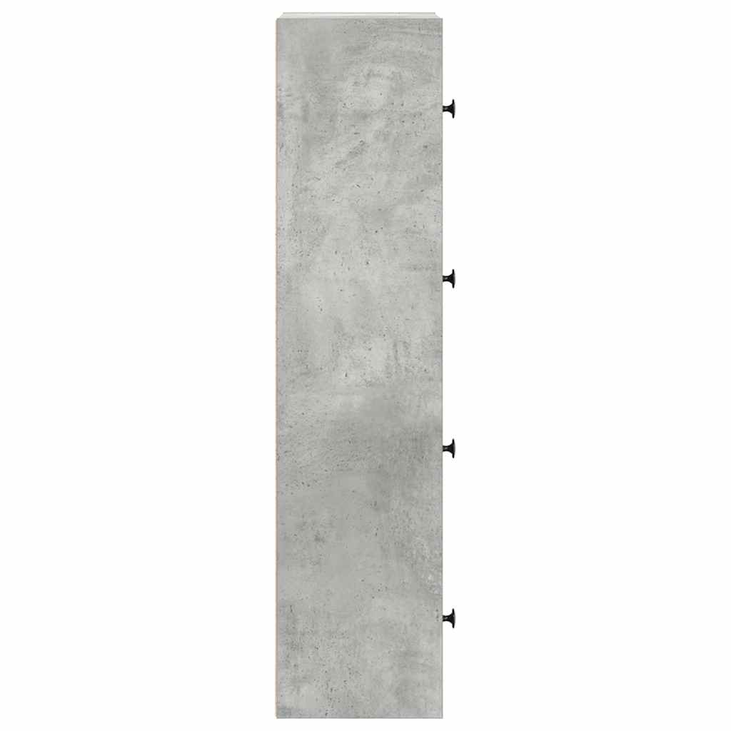 Βιβλιοθήκη Γκρι Σκυροδέματος 40x24x102 εκ. Επεξεργ. Ξύλο - Pakobazaar