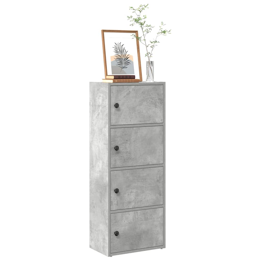 Βιβλιοθήκη Γκρι Σκυροδέματος 40x24x102 εκ. Επεξεργ. Ξύλο - Pakobazaar