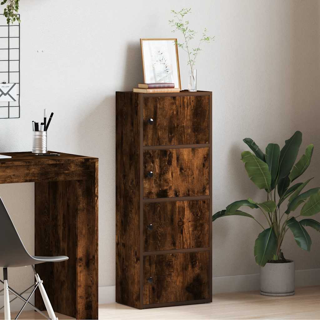 Βιβλιοθήκη Καπνιστή Δρυς 40x24x102 εκ. από Επεξεργασμένο Ξύλο - Pakobazaar