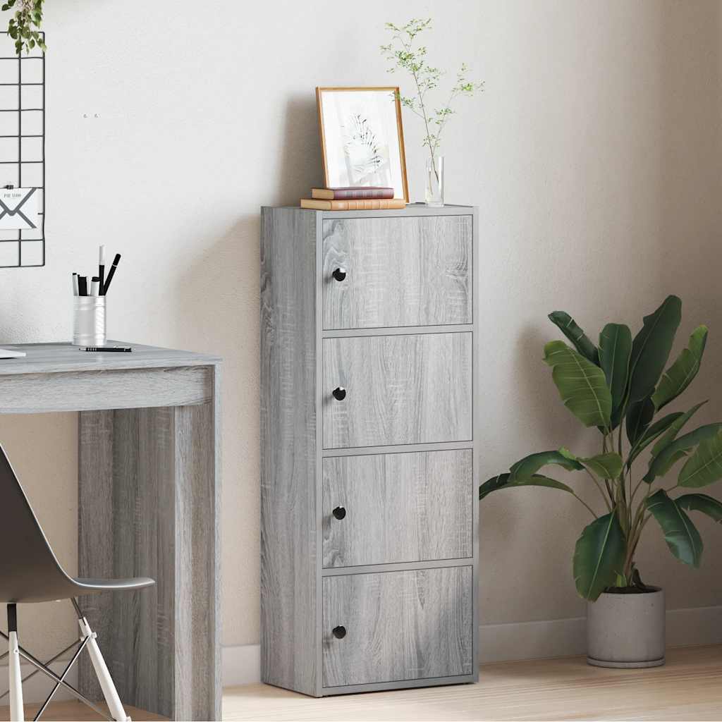 Βιβλιοθήκη Γκρι Sonoma 40x24x102 εκ. από Επεξεργασμένο Ξύλο - Pakobazaar