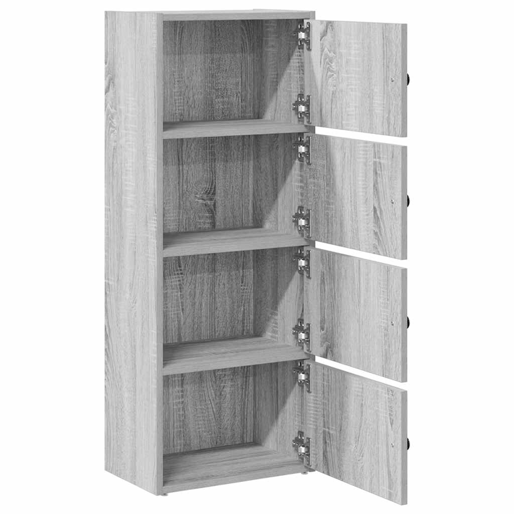 Βιβλιοθήκη Γκρι Sonoma 40x24x102 εκ. από Επεξεργασμένο Ξύλο - Pakobazaar