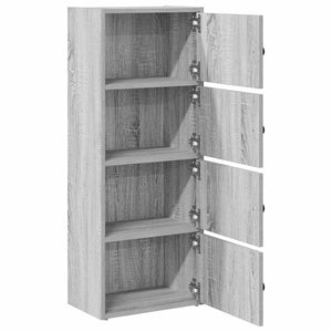 Βιβλιοθήκη Γκρι Sonoma 40x24x102 εκ. από Επεξεργασμένο Ξύλο - Pakobazaar