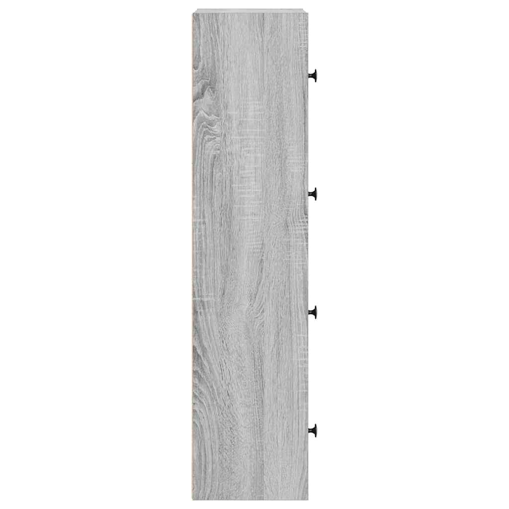 Βιβλιοθήκη Γκρι Sonoma 40x24x102 εκ. από Επεξεργασμένο Ξύλο - Pakobazaar