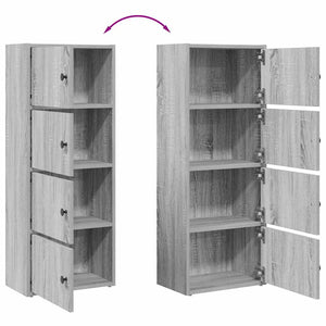 Βιβλιοθήκη Γκρι Sonoma 40x24x102 εκ. από Επεξεργασμένο Ξύλο - Pakobazaar